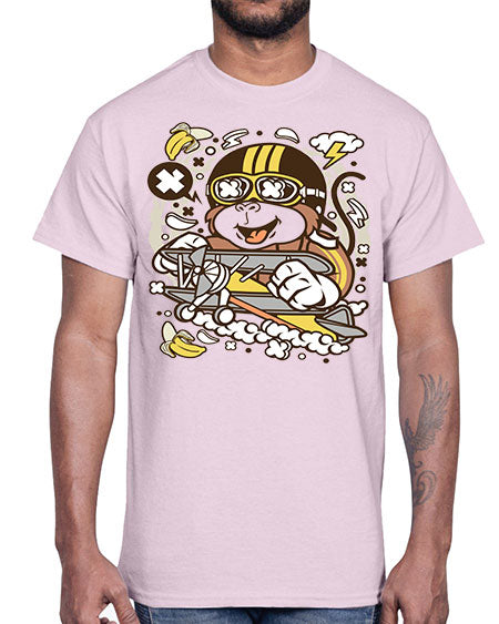 Monkey Pilot- monkey- Cotton Tee
