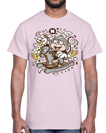 Monkey Rocking Horse- monkey- Cotton Tee