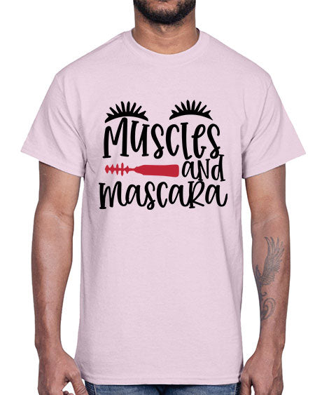 Muscles and mascara design Style 221#-makeup Cotton Tee