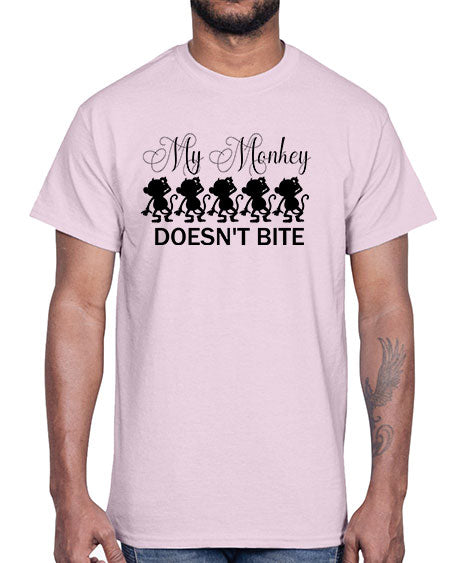 My monkey doesnt bite - monkey- Cotton Tee