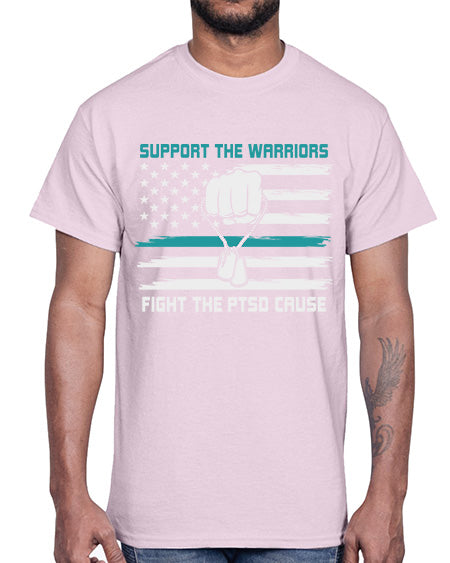 PTSD Awareness Military Teal Ribbon 11#- PTSD- Cotton Tee