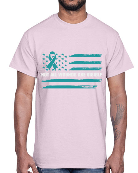 PTSD Awareness Not All Wounds 19#- PTSD- Cotton Tee