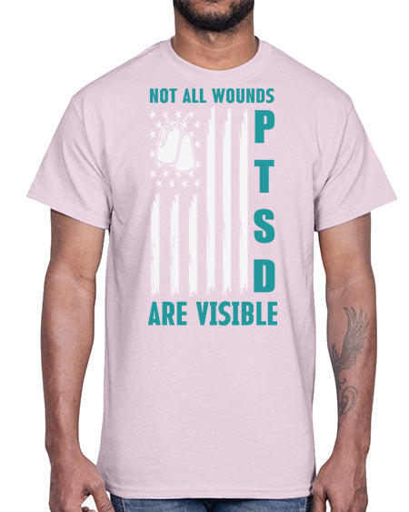 PTSD Awareness Not All Wounds 8#- PTSD- Cotton Tee
