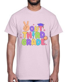 Peace Out third Grade Peace 648#- third grade- Cotton Tee