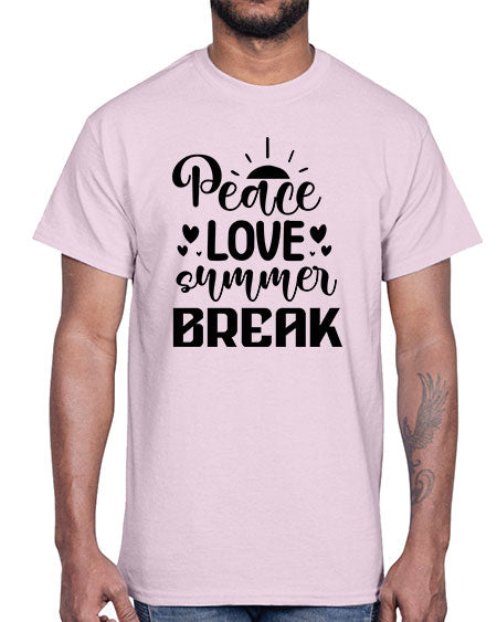 Peace love summer break 01#- summer- Cotton Tee