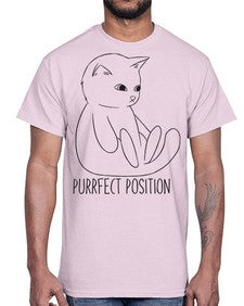Purrfect Position- cats- Cotton Tee