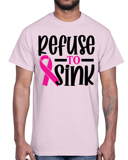 Refuse to Sink 9#- breast cancer- Cotton Tee