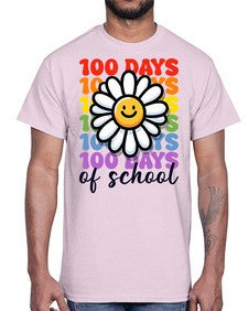 Retro Flower one hundred Days Of 752#- one hundred days- Cotton Tee