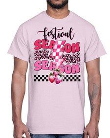 Retro Strawberry Festival Season 1505#- strawberry- Cotton Tee