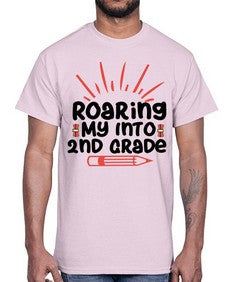 Roaring My Into second Grade 762#- second grade- Cotton Tee
