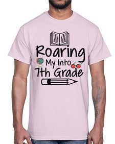 Roaring My Into seventh Grade 763#- seventh grade- Cotton Tee