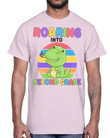 Roaring to second Grade Trex 772#- second grade- Cotton Tee