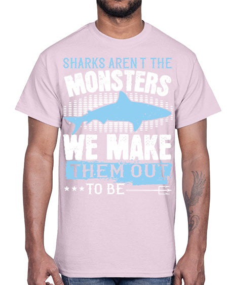 Sharks arent the monsters we make them out to be Style 26#- shark-fish- Cotton Tee