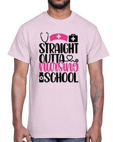 Straight Outta Nursing Style Style 1426#- nurse- Cotton Tee