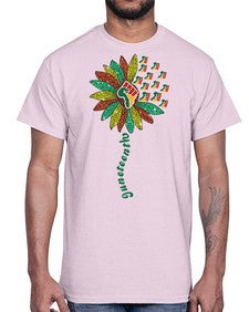 Sunflower Fist Juneteenth Black History 24#- black juneteenth- Cotton Tee