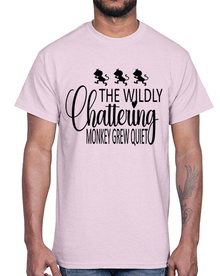 The wildly chattering monkey grew - monkey- Cotton Tee