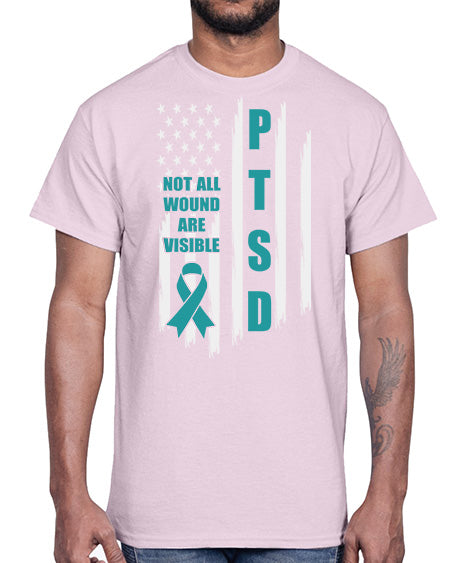 Veteran Not All Wounds Are 5#- PTSD- Cotton Tee