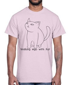 Walking Ego with Fur- cats- Cotton Tee