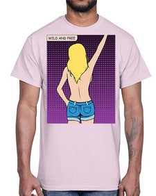 Wild and Free 1248#- art pop art- Cotton Tee
