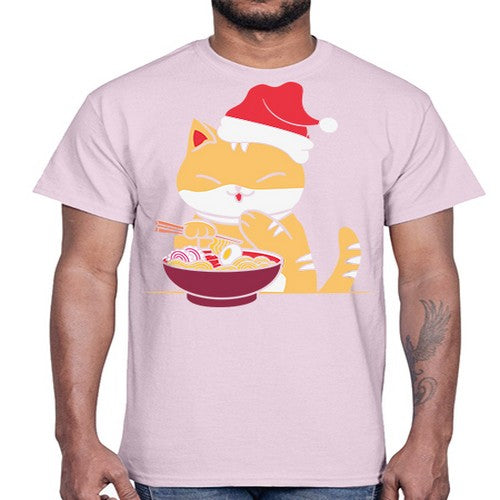 Xmas Kawaii Anime Shiba Inu Eating Ramen 289#- anime- Cotton Tee