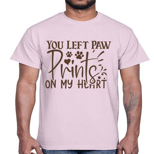 You Left Paw Prints On My Heart Style 53#- dogs- Cotton Tee