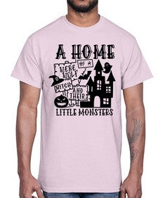 a home of a were wolf witch and their little monsters 53#- witch- Cotton Tee