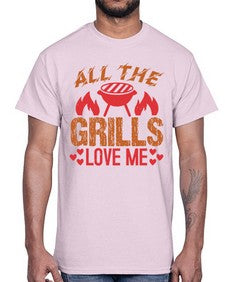 all the grills love me 17#- bbq- Cotton Tee