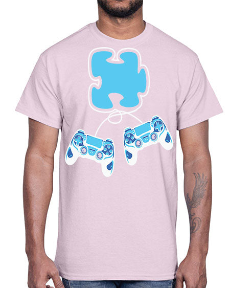 autism awareness gamer puzzle piece 11#- autism- Cotton Tee