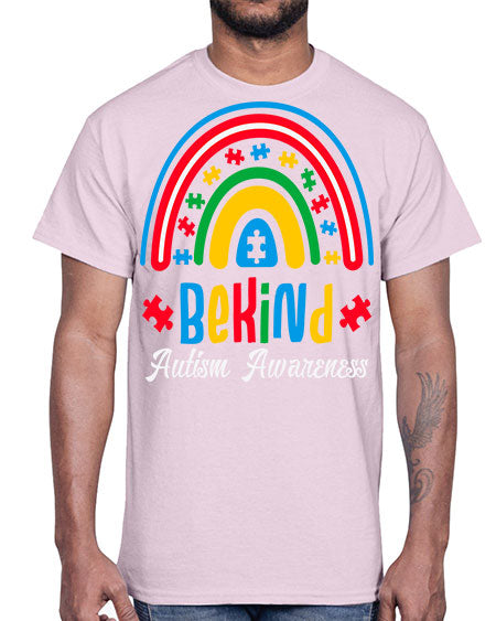 be kind autism awareness rainbow 67#- autism- Cotton Tee