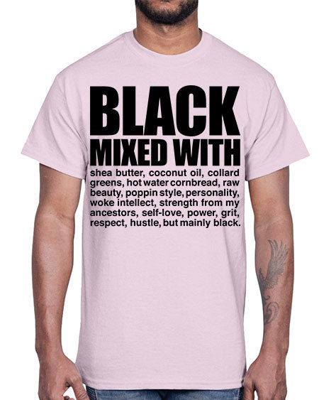 black mixed with 227#- black words and phrases- Cotton Tee