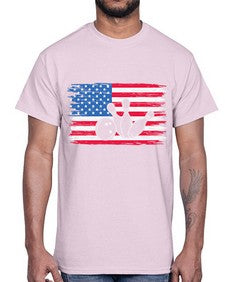 bowling pins usa flag american 278#- bowling- Cotton Tee