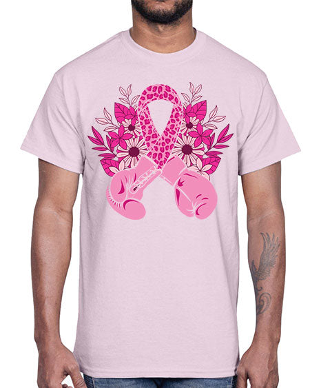 boxing gloves breast cancer- breast cancer- Cotton Tee