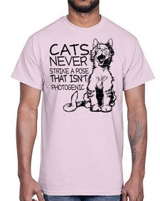 cats never strike a pose that isnt photogenic- cats- Cotton Tee