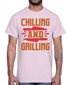 chilling and grilling 90#- bbq- Cotton Tee
