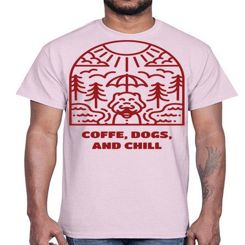 coffee, dogs, and chill 70#- dogs- Cotton Tee