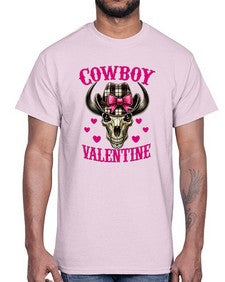 cowboy valentine western valentine 349#- western- Cotton Tee
