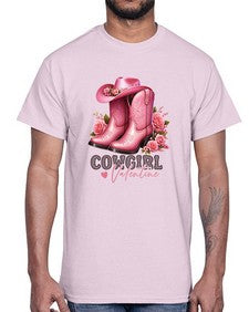 cowgirl valentine cupid valentine 352#- western- Cotton Tee