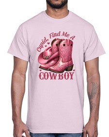 cupid find me a cowboy western 359#- western- Cotton Tee