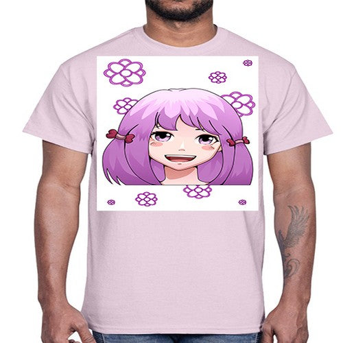 cute ponytails purple hair girl 63#- anime- Cotton Tee