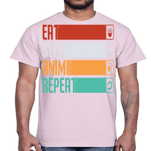 eat sleep anime repeat225#- anime- Cotton Tee