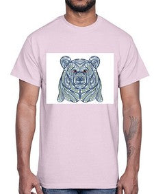 ethnic bear 416#- mandala- Cotton Tee