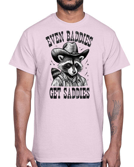 even baddies get saddies 13#- raccoon- Cotton Tee