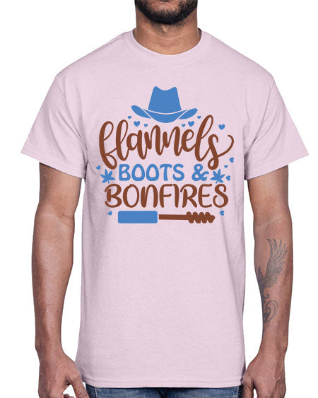 flannels boots bonfires 88#-  fashion- Cotton Tee