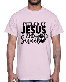 fueled by jesus and sweet tea 990#- tea- Cotton Tee