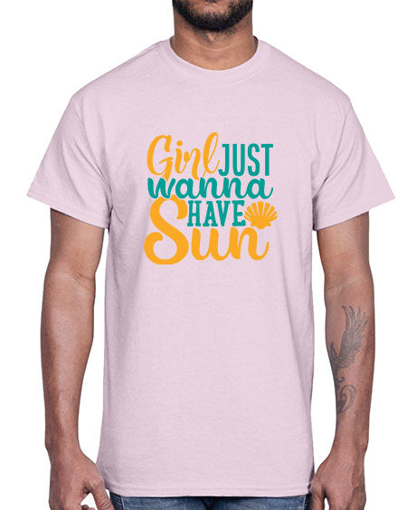 girls just wanna have sun Style 101#- summer- Cotton Tee