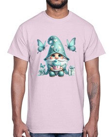 gnome with butterfly 10#- gnome- Cotton Tee