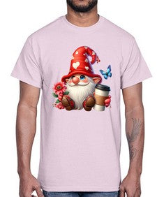gnome with butterfly 12#- gnome- Cotton Tee