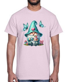 gnome with butterfly 14#- gnome- Cotton Tee
