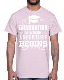 graduation is where adventure begins 225#- graduation- Cotton Tee