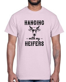 hanging with my heifers 501#- western- Cotton Tee